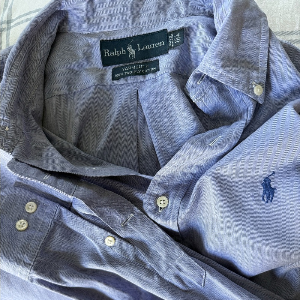 Ralph Lauren Men's Light Blue Button Down Shirt